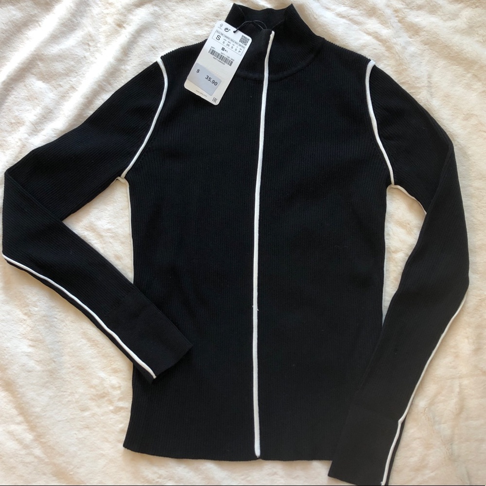Zara knitted black turtleneck